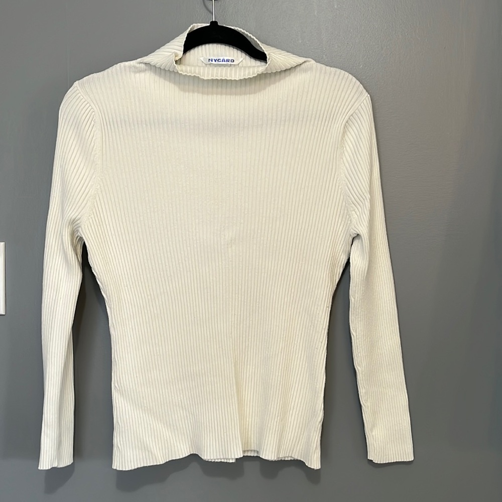 Nygard mock neck sweater in winter white